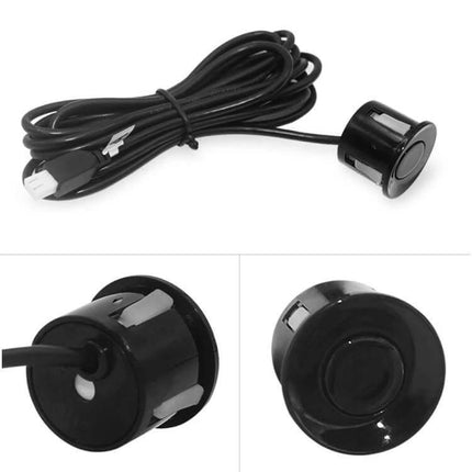 Wireless Reversing Radar with LED Display and Alarm Assistance - black ultrasonic parking sensor with cable and connector