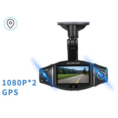 Dual-Lens 1080P HD Car Dash Cam with GPS Tracking and Night Vision