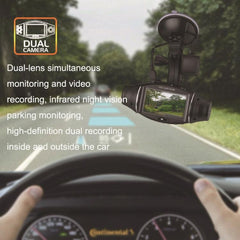 Dual-Lens 1080P HD Car Dash Cam with GPS Tracking and Night Vision