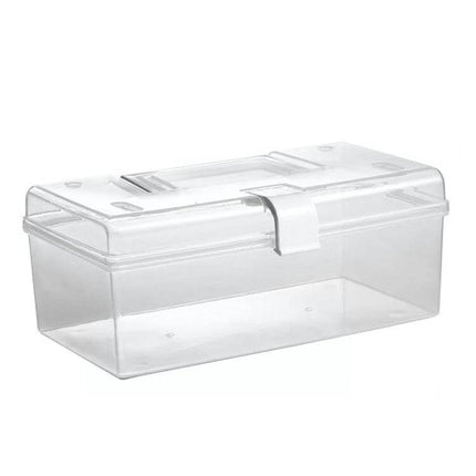 Portable Medicine Box With Handle For Home Use Easy Organization - transparent PP organizer with carry handle for medicine and small first-aid items