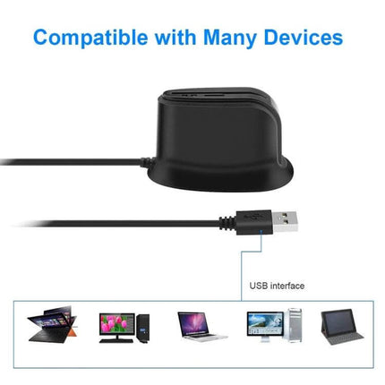 Rocketek Smart Card Reader with TF and SIM Card Slots USB desktop reader showing TF, SIM and smart card slots and USB interface, compatible with many devices