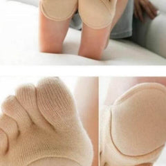 Invisible Comfort Half-Palm Five-Finger Socks with Cushioning Support