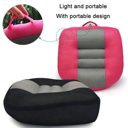 Driving Test Thickening and Heightening Pad 38x38x10 cm pink and black breathable mesh car seat cushion with handle, portable 700g