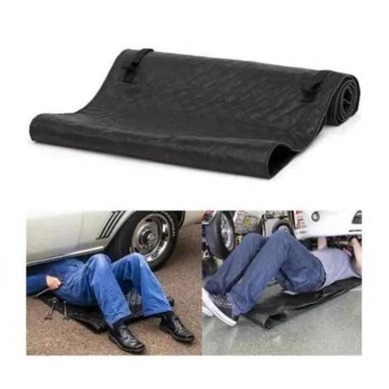 A foldable pad for quick vehicle fixes during travel - durable PU mechanic creeper mat protects hands and undercarriage