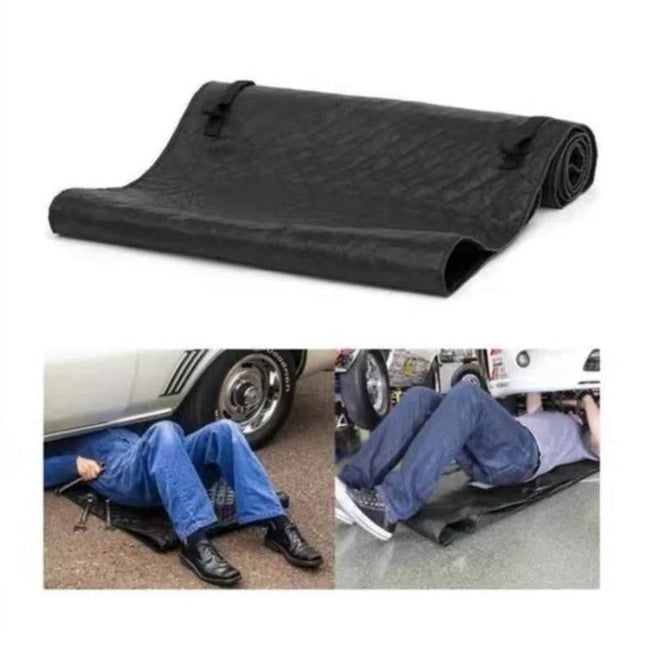 A foldable pad for quick vehicle fixes during travel - durable PU mechanic creeper mat protects hands and undercarriage