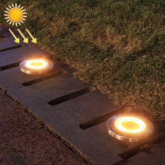 2 piezas de 20 LED para exteriores, luz solar impermeable para jardín, luz enterrada para césped