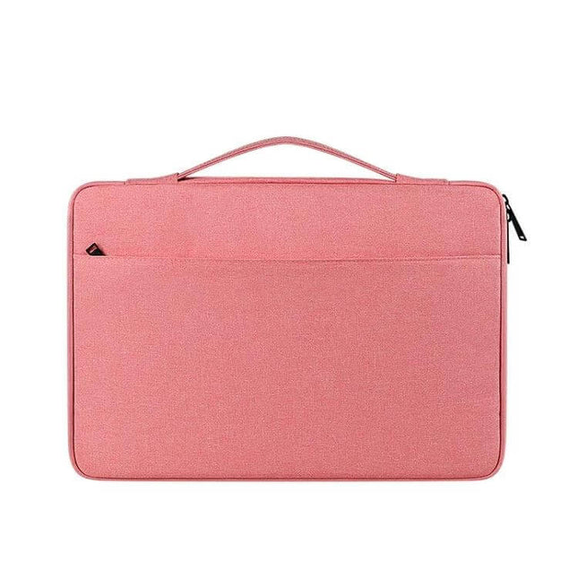 Waterproof Portable Laptop Case for 15.6-Inch Devices - pink Oxford cloth sleeve with handle, zipper and front pocket, water-resistant protection