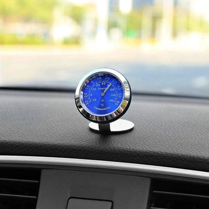 Thermometer for Monitoring Car Temperature on Night Drives — luminous blue dial dashboard thermometer for night driving comfort