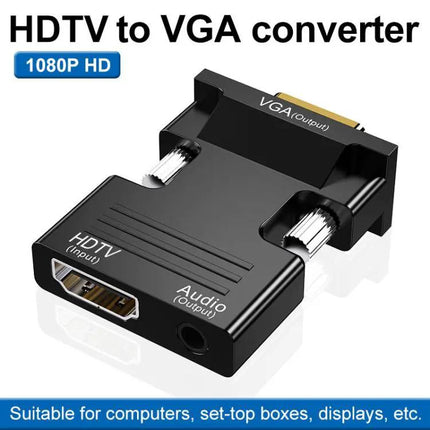 HDMI to VGA Adapter with Audio for Monitors and Projectors