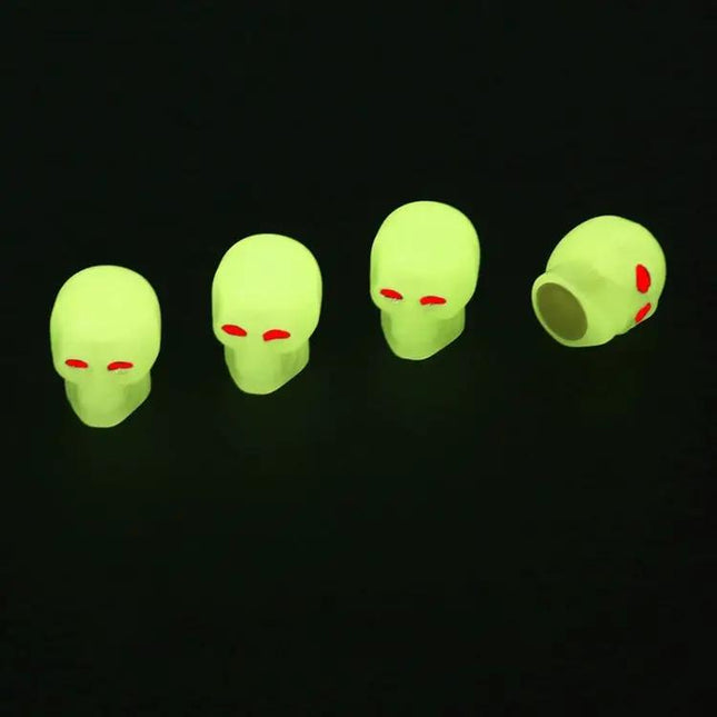 Skull Luminous Valve Cap Set for Cars and Motorcycles | Syndmart