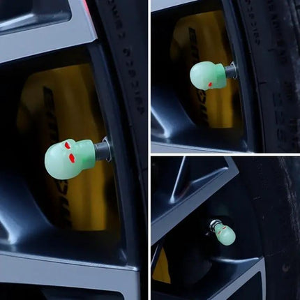 Skull Luminous Valve Cap Set for Cars and Motorcycles | Syndmart