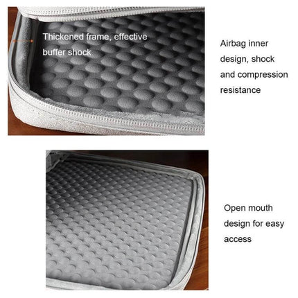 Waterproof Adjustable Handle Laptop Bag for 13.3 to 15.4 Inch Laptops - gray interior airbag shockproof padding and open-mouth easy-access design