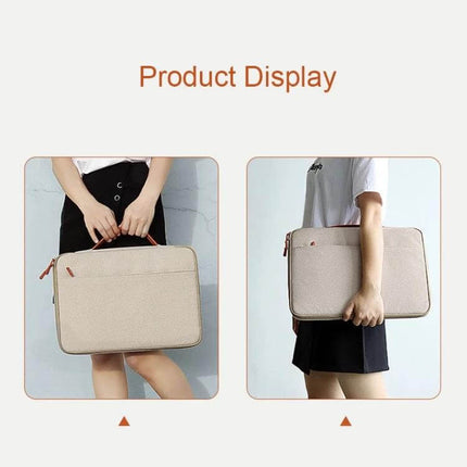 Waterproof Adjustable Handle Laptop Bag for 13.3 to 15.4 Inch Laptops - beige jacquard commuter sleeve with adjustable handle, waterproof protection