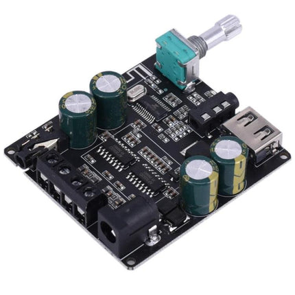 Bluetooth Stereo Amplifier for Wireless Home Audio Systems compact motherboard board with rotary volume and USB ports for DIY speakers