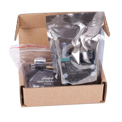 Bluetooth Stereo Amplifier for Wireless Home Audio Systems compact kit with PCB module and rotary control in box