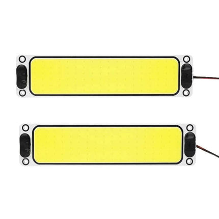 2-Pack Car LED Reading Light COB Dome Interior Lamp - slim rectangular COB LED modules with aluminum base and on/off switch, 12–36V vehicle use