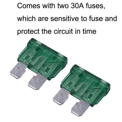 MAXI2 Car Audio Fuse Seat Waterproof Power Cord For Cars green 30A blade fuses pair with brass body and heat-resistant shell