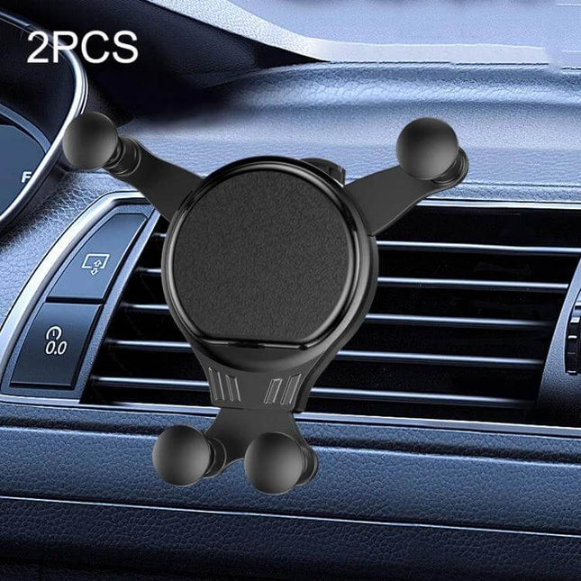 2-Pack Snap Universal Rotating Car Air Outlet Phone Holder mounted on car vent showing 360° rotation and one-handed grip