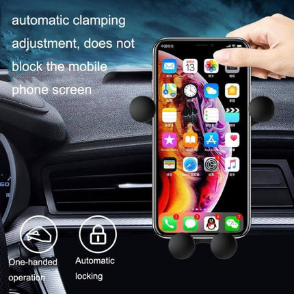 2-Pack Snap Universal Rotating Car Air Outlet Phone Holder showing one-handed automatic clamping and 360° rotation mounted on car vent