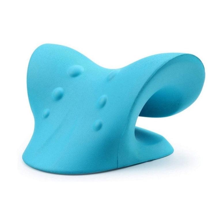 Neck and Shoulder Comfort Traction Pillow - Dual-Sided Cervical Support Device Blue Blue