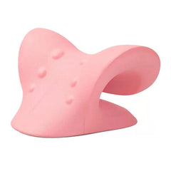 Neck and Shoulder Comfort Traction Pillow - Dual-Sided Cervical Support Device Pink Pink