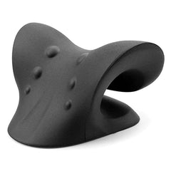 Neck and Shoulder Comfort Traction Pillow - Dual-Sided Cervical Support Device Black Black