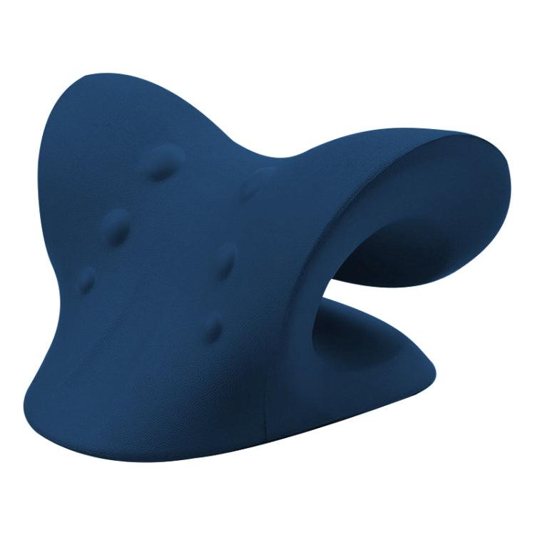 Neck and Shoulder Comfort Traction Pillow - Dual-Sided Cervical Support Device Dark Blue Dark Blue