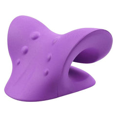 Neck and Shoulder Comfort Traction Pillow - Dual-Sided Cervical Support Device Purple Purple