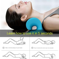 Neck and Shoulder Comfort Traction Pillow - Dual-Sided Cervical Support Device