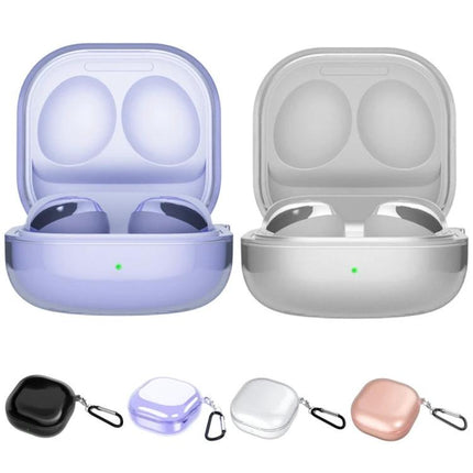 Essential Protective Case for Samsung Galaxy Buds in Daily Use - compact dust‑resistant case showing open earbuds and color options