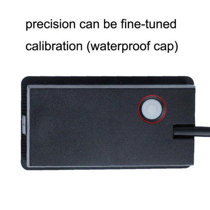 Waterproof Digital Voltage Meter for Monitoring Electric Vehicles — black rectangular meter with waterproof cap and calibration button