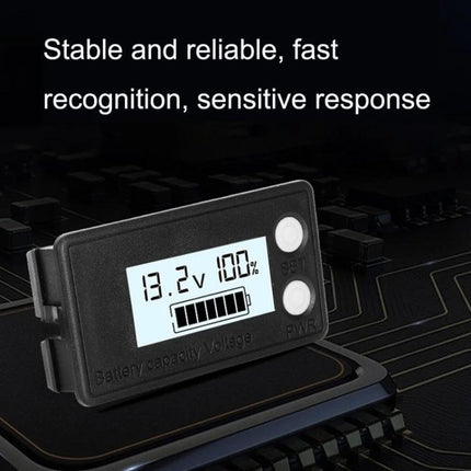 Waterproof Digital Voltage Meter for Monitoring Electric Vehicles showing 13.2V battery level on waterproof IPX7 display