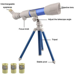 Children's High-Definition Astronomy Telescope with Adjustable Magnification and Tripod