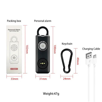 Rechargeable Personal Safety Alarm Keychain for Women and Students