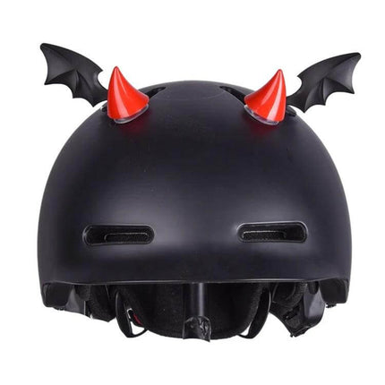 Motorcycle Helmet Horn Decorations, Wing Style Red - compact removable red wing horn decals for black helmet, cosplay and rally personalization