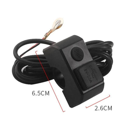 Motorcycle Dual USB Charger Black For Daily Phone Use On The Road compact 12–24V dual-port charger with waterproof silicone cover for handlebars