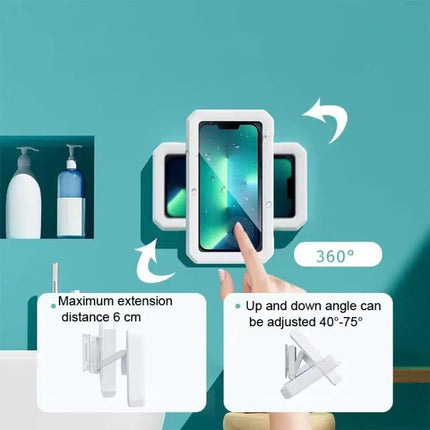 Retractable Rotating Bathroom Waterproof Mobile Phone Box Wall Mount Mobile Phone Holder, White, Black, Pink, Green
