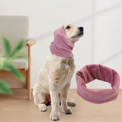 Comfortable Earmuffs for Pets in Everyday Home Routines - soft flannel pink pet earmuffs on a golden retriever
