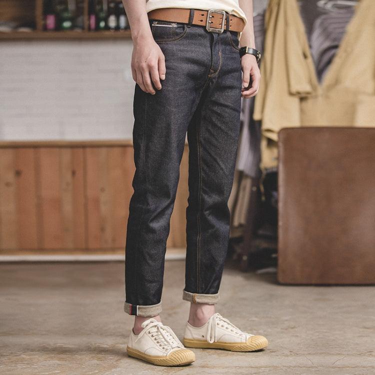 Men's Retro Red Ear Denim Jeans for Spring and Autumn