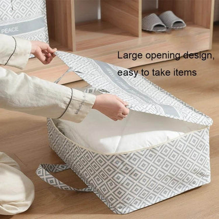 Portable Home Clothes Organizer Moving Bag Large Opening with large top flap, cotton-linen waterproof inner layer for dust- and moisture-proof storage