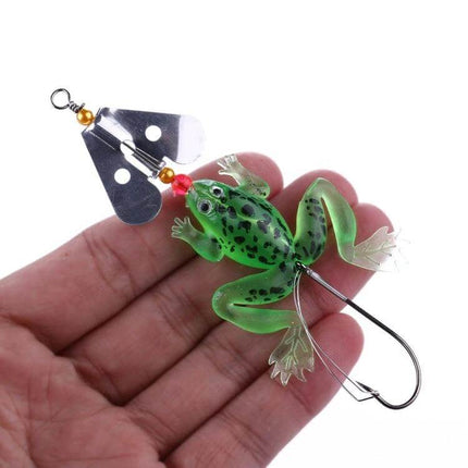Hengjia Frog Soft Lure For Freshwater Fishing 7cm Easy To Use - realistic 7cm green frog lure, 6g, treble hook, ideal for bass in ponds and lakes