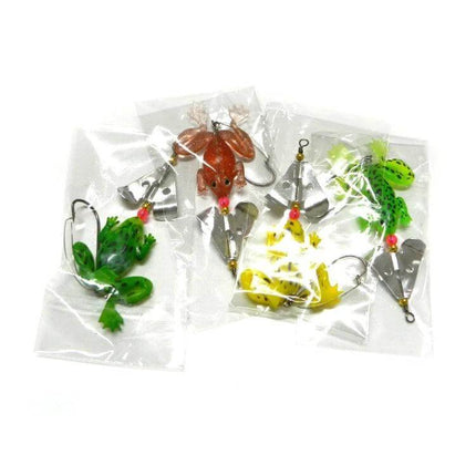 Hengjia Frog Soft Lure For Freshwater Fishing 7cm Easy To Use - assorted lifelike frog soft baits with trebles and spinner blades