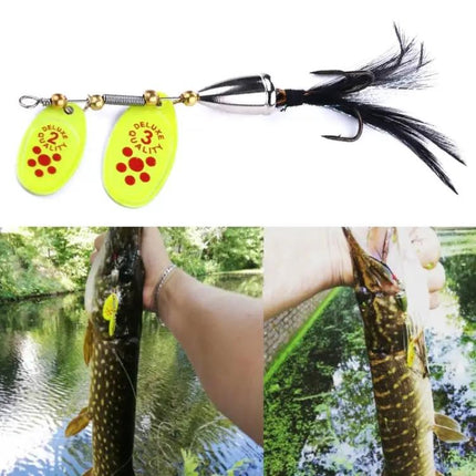 HENGJIA 6.5cm Feather Hook Lure For Freshwater Fishing