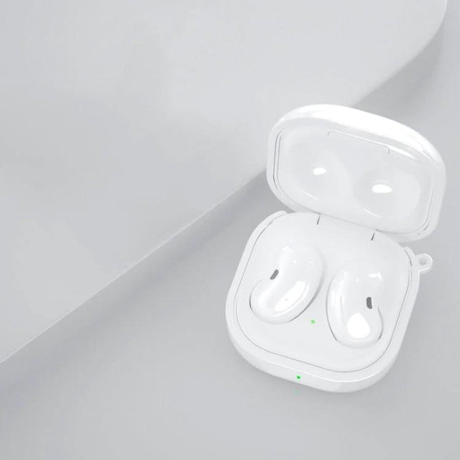 Daily Use Protective Case for Samsung Earbuds on the Go - white TPU slim case protecting earbuds from dust, water, and minor impacts