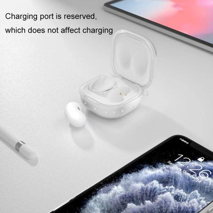 Daily Use Protective Case for Samsung Earbuds on the Go - clear TPU case shown open protecting earbuds while allowing charging port access