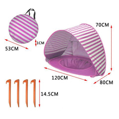 Portable Foldable Baby Sunshade Tent with Integrated Pool for Beach and Camping