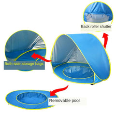 Tienda de campaña portátil plegable para bebés con piscina integrada para playa y camping