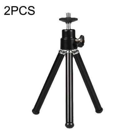 Versatile Adjustable Mini Metal Tripod for Phones and Cameras compact black mini tripod with 90-degree gimbal, non-slip rubber feet for travel vlogging