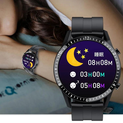 A Versatile Watch for Daily Health Awareness and Activity Tracking - black smartwatch showing sleep and heart-rate tracking on wrist