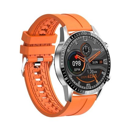 A Versatile Watch for Daily Health Awareness and Activity Tracking - orange smartwatch showing heart rate, steps, and notifications